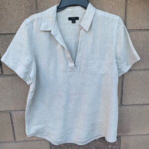 SOLD NWOT J.Crew V-Neck Linen Blouse in Wheat size Medium Tall